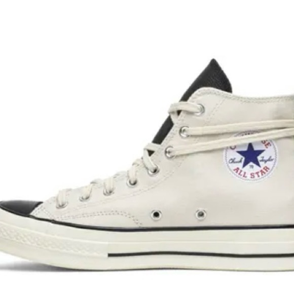 Fear Of God Essentials X Converse High Top Sneakers Cream and Black 41EU 8US NIB - Picture 1 of 3